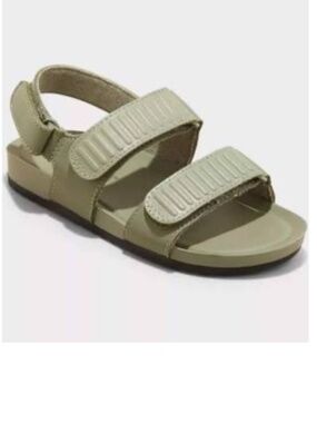 CAT & JACK • TODDLER OLIVE GREEN KODY FOOTBED SANDALS - 10T